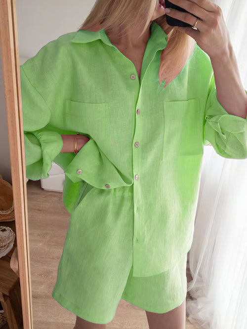 Lucía I Short Linen Set