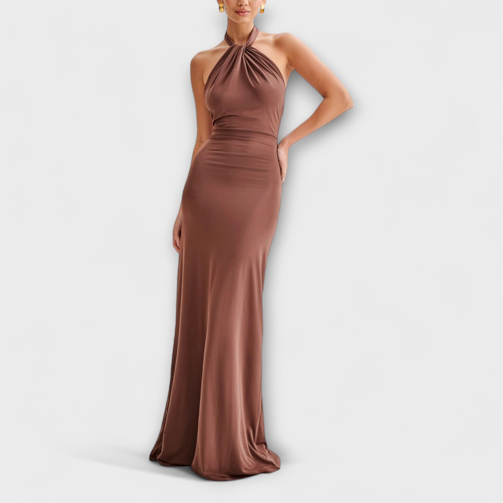 Laguna™ | Halter Neck Maxi Slinky Dress