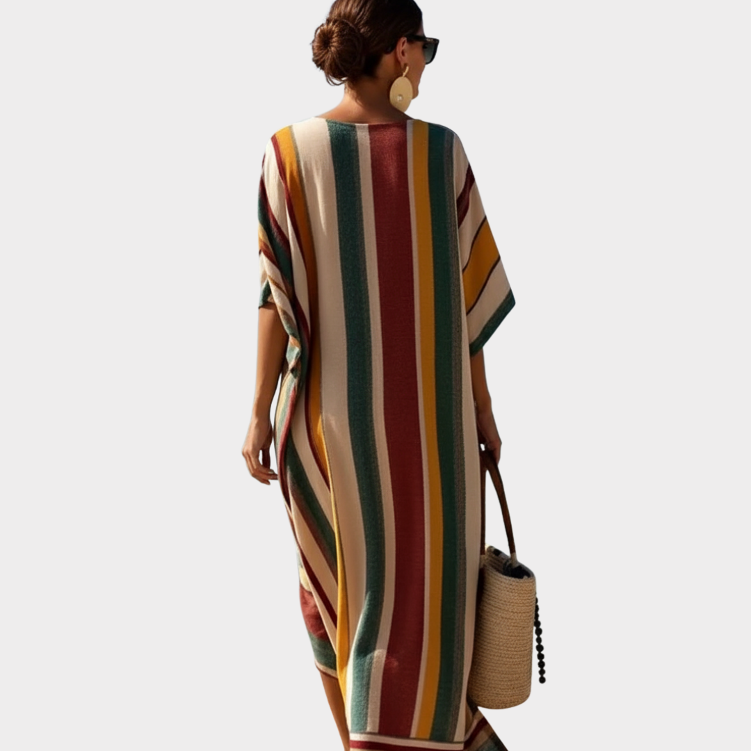 Isla™ | Bohemian Striped Maxi Dress