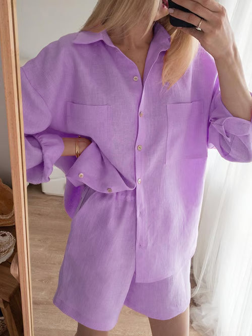 Lucía I Short Linen Set