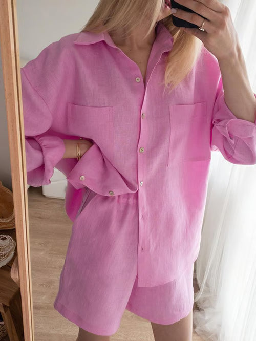 Lucía I Short Linen Set