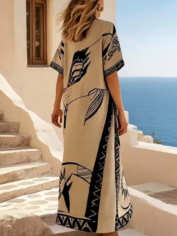 Vintage Printed Loose Dress