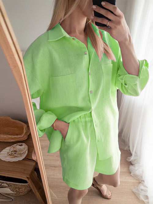 Lucía I Short Linen Set