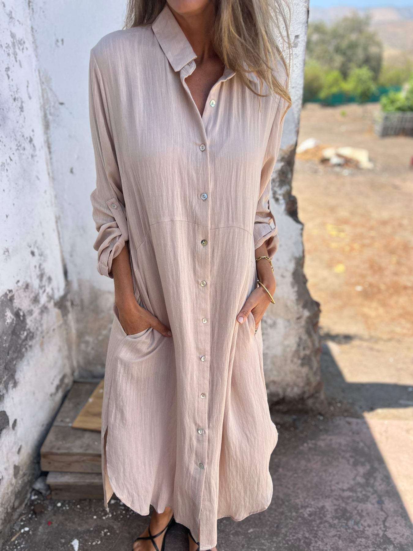 Sofia | Casual Linen Nightgown Dress