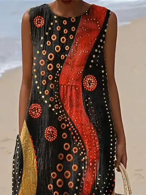 Dress with graphic contrast