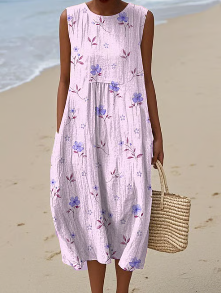 Soft Dress with Pink Touches
