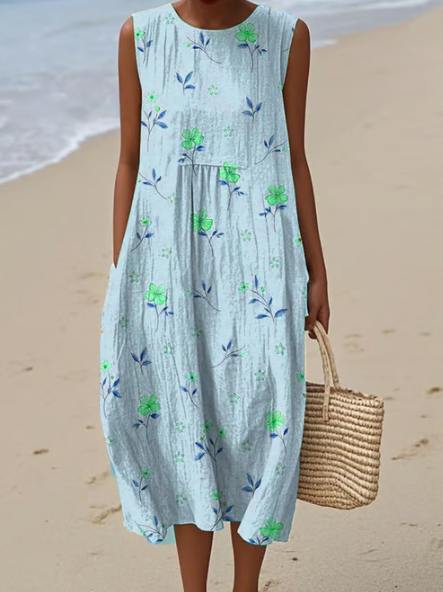 Soft Dress with Pink Touches