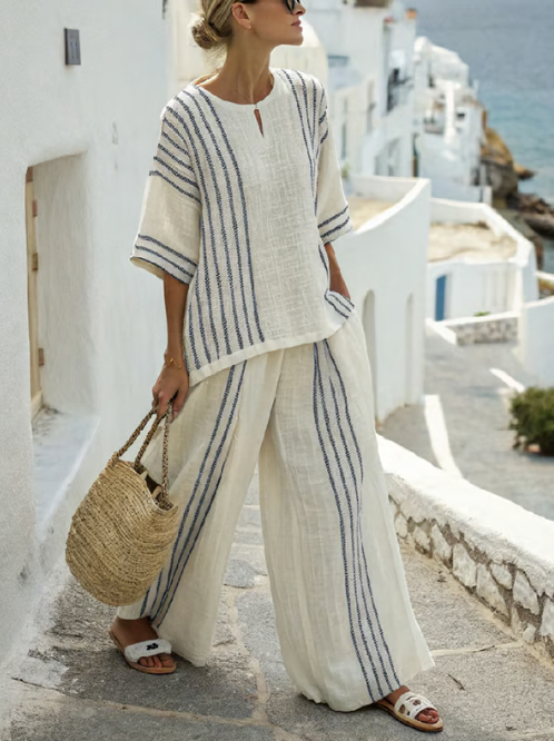 Elegant two-piece linen set