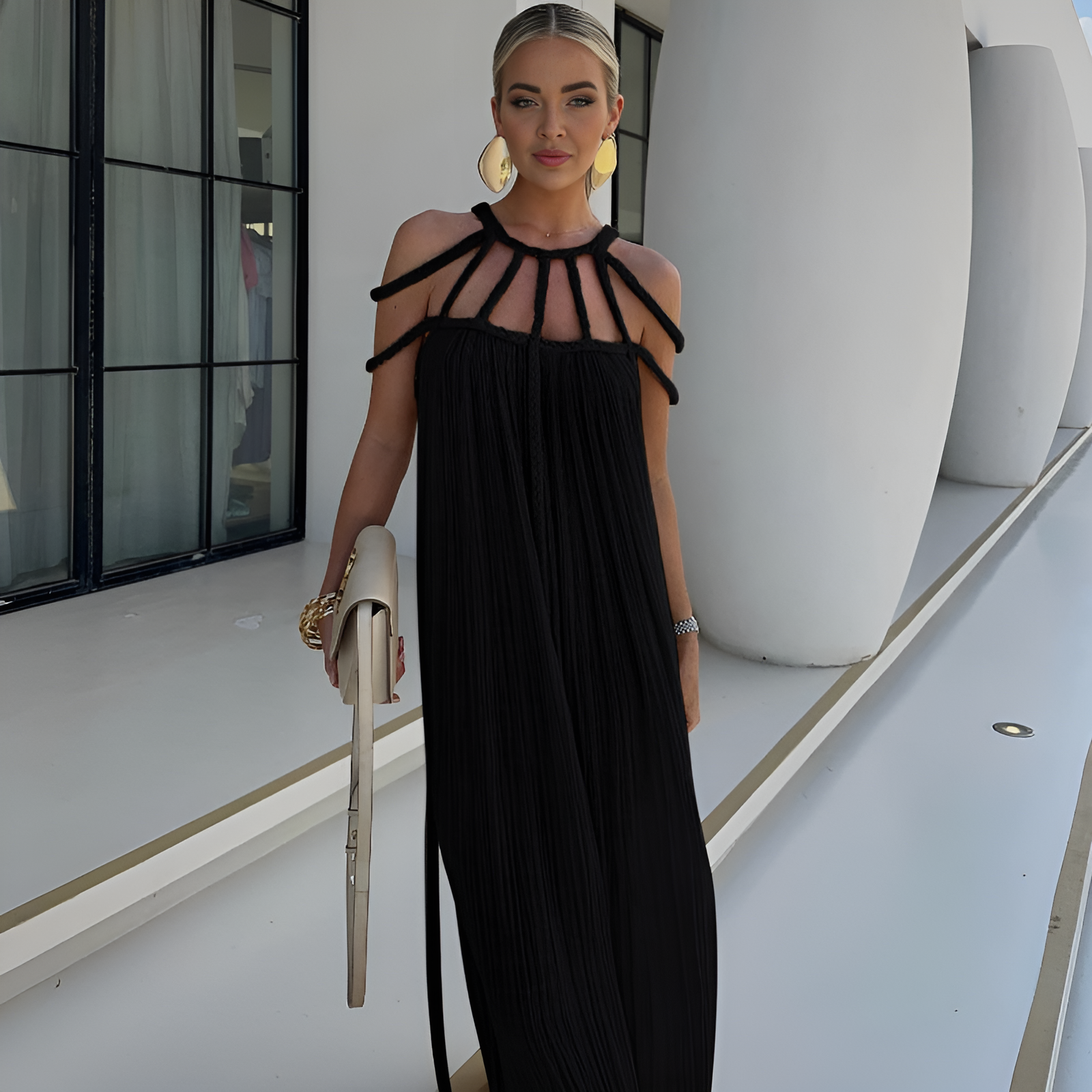 Luna Pleated Maxi Dress