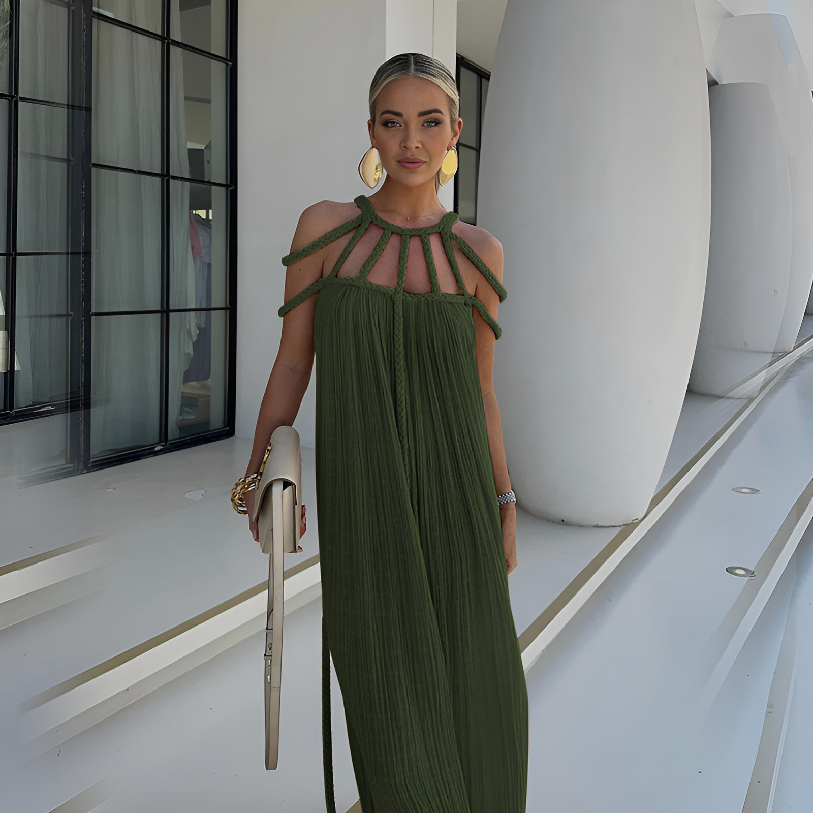 Luna Pleated Maxi Dress