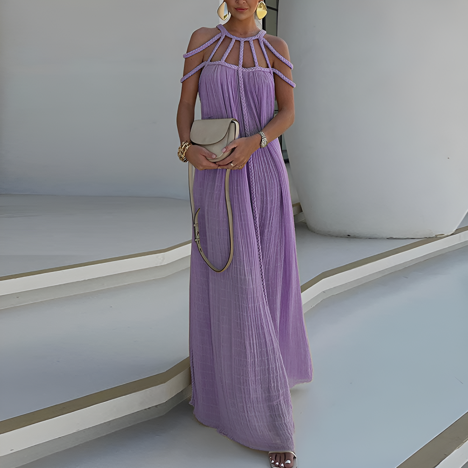 Luna Pleated Maxi Dress