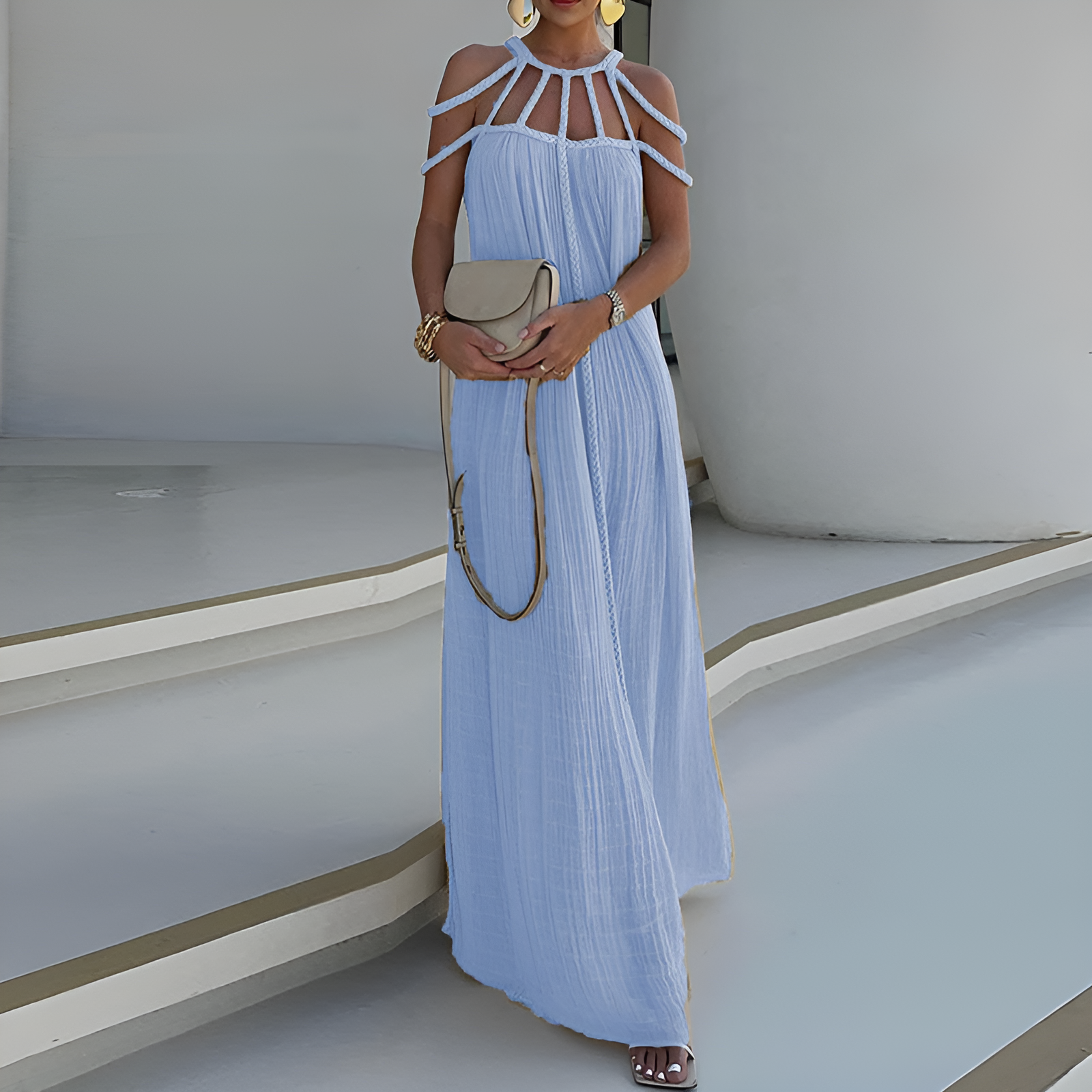 Luna Pleated Maxi Dress