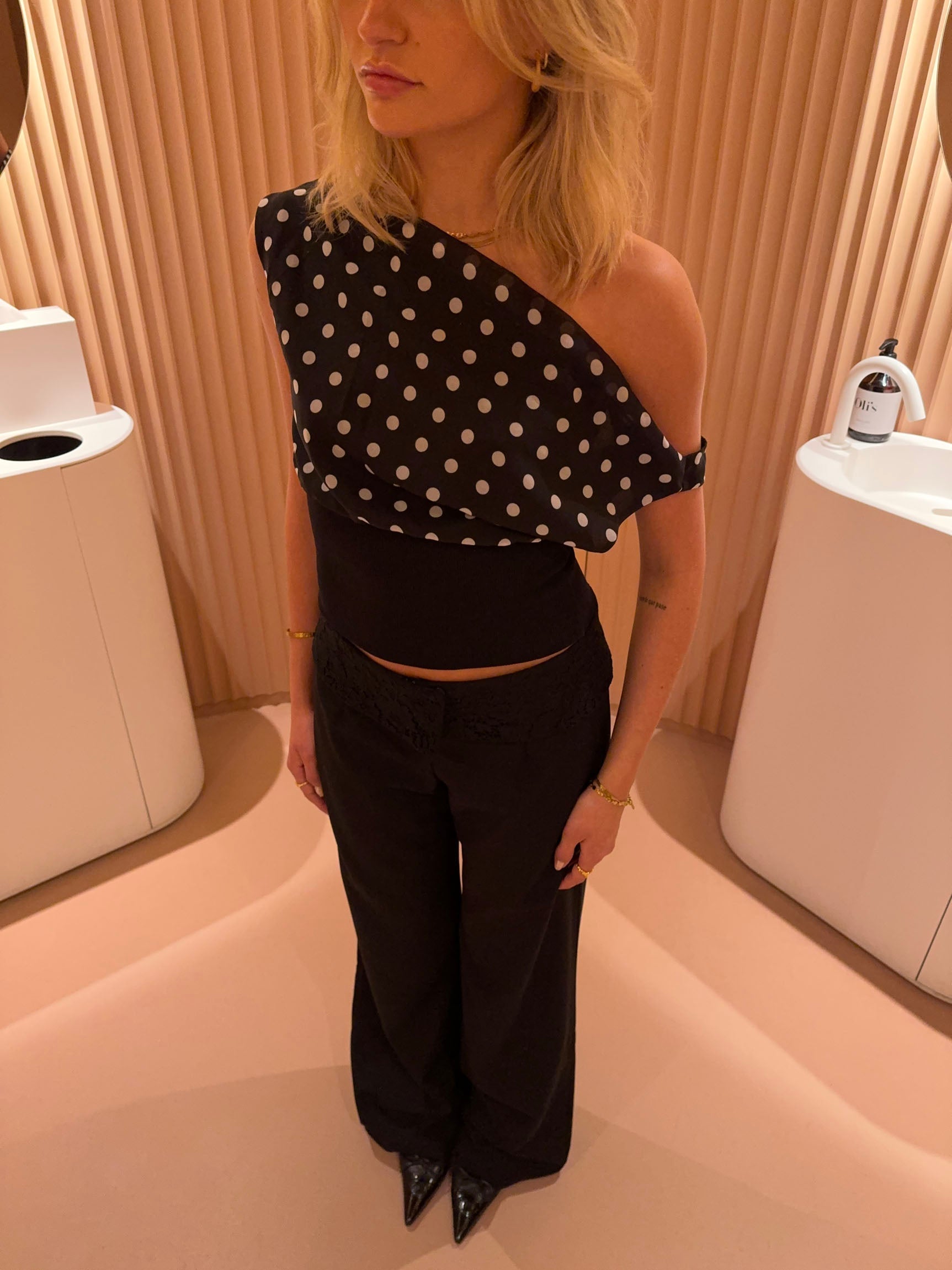 Kimmie | Polka Dot Top - Black/White