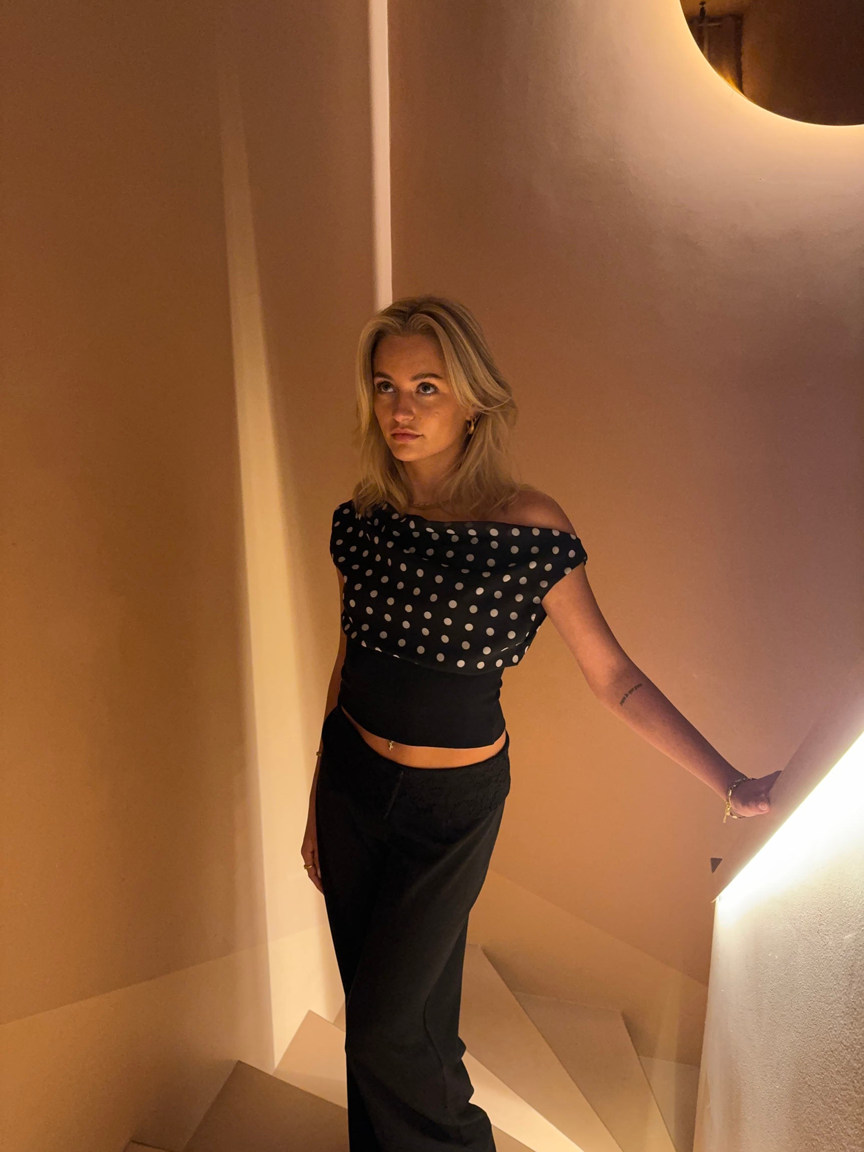 Kimmie | Polka Dot Top - Black/White
