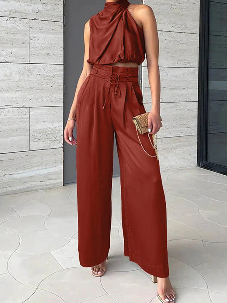 Adelina | Two-Piece Satin Set