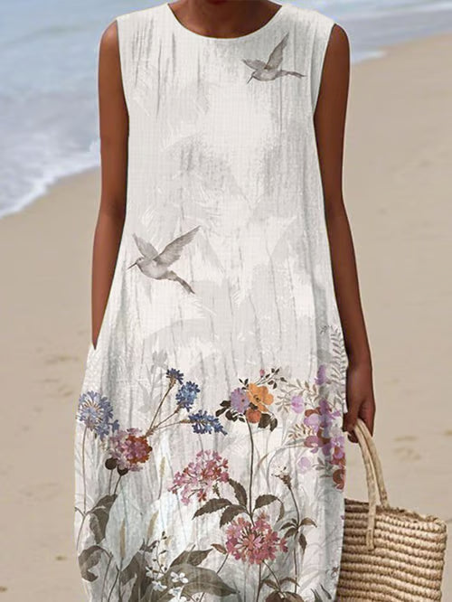 Dress with Birds and Flowers