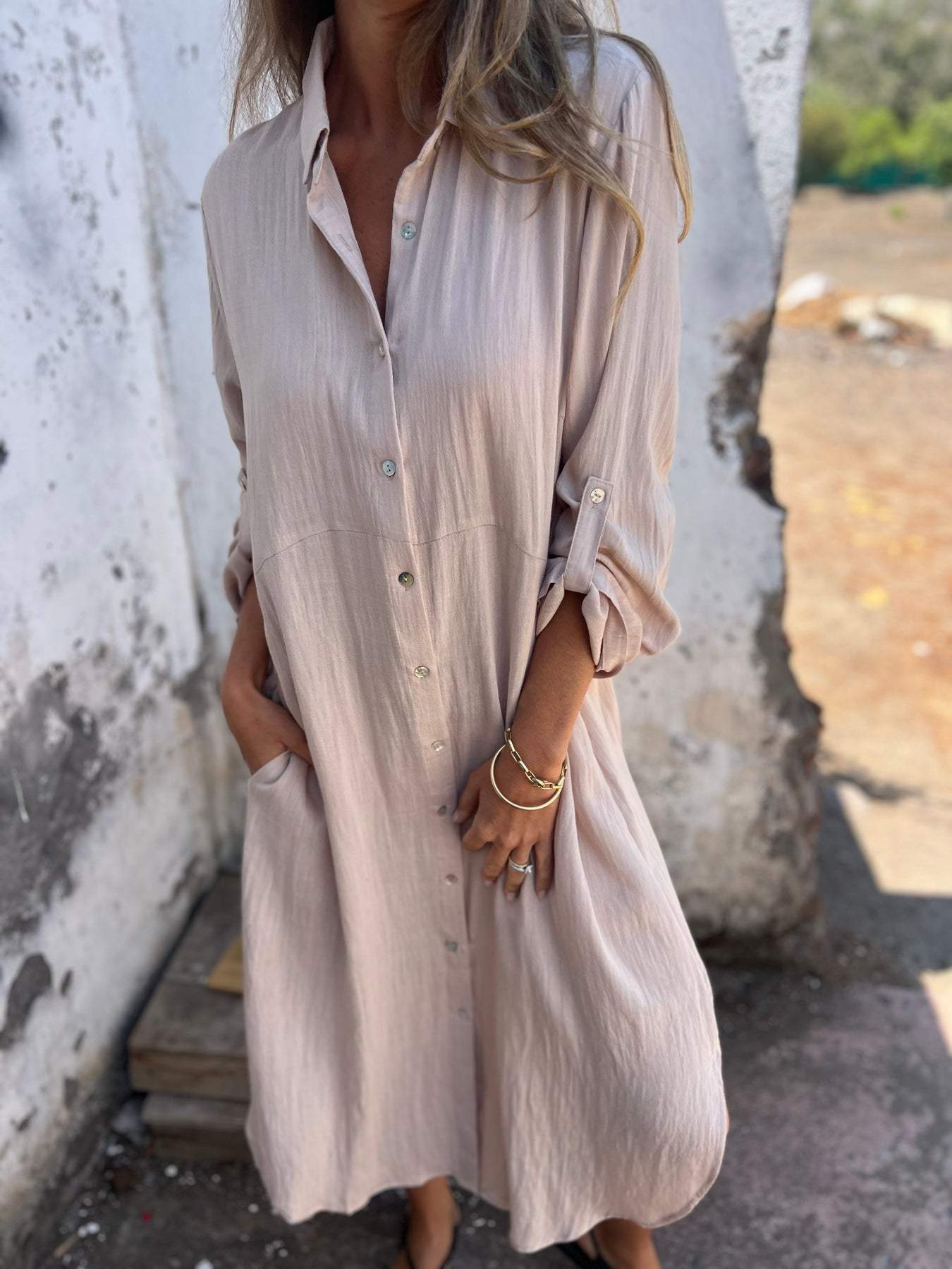 Sofia | Casual Linen Nightgown Dress