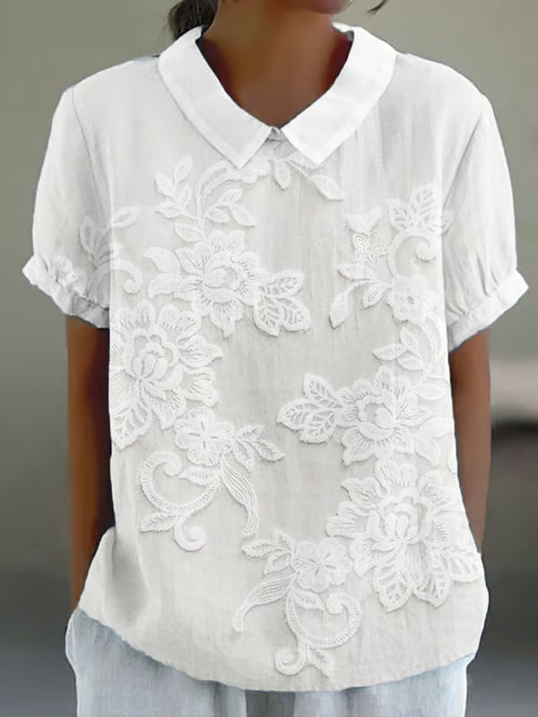 Casual Floral Lace Blouse