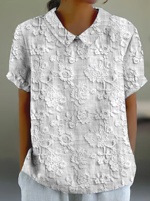 Casual Floral Lace Blouse