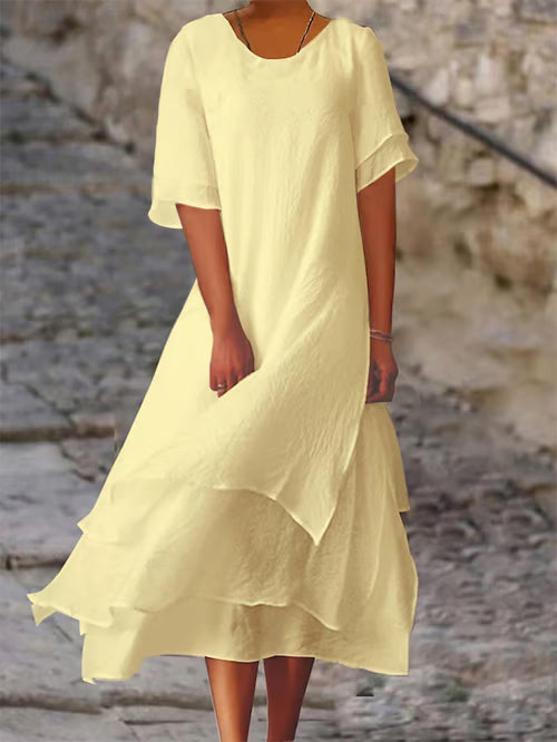 Elena I Elegant Linen Dress