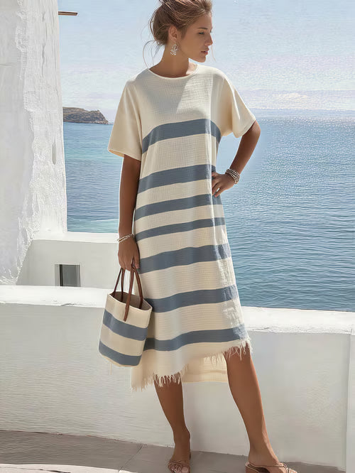 Linen Dress with Fitted Waist