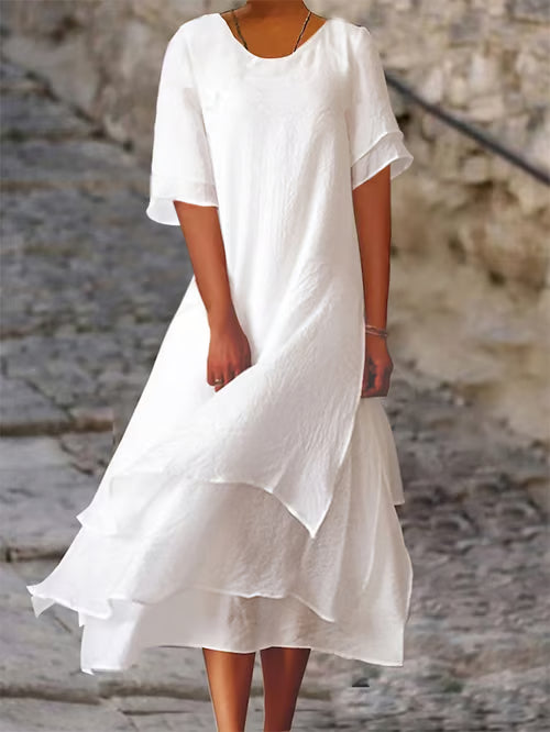 Elena I Elegant Linen Dress