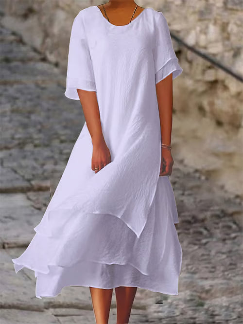 Elena I Elegant Linen Dress