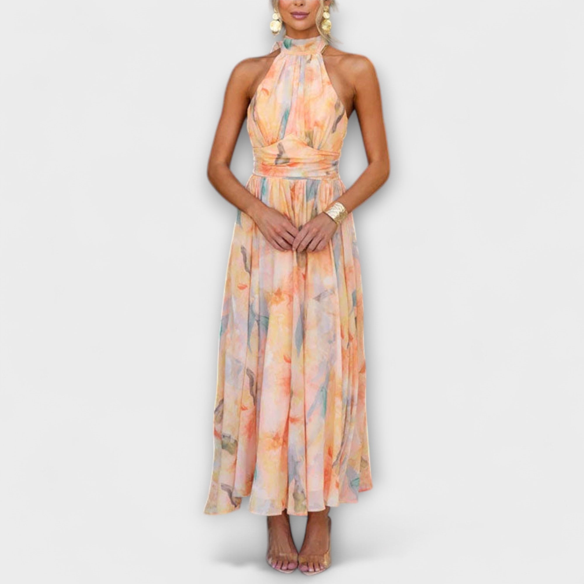 Giulia™ | Elegant Long Dress with American Neckline