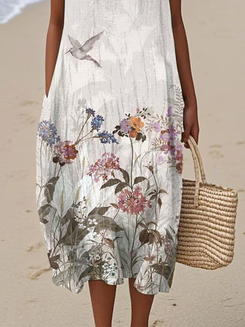 Dress with Birds and Flowers