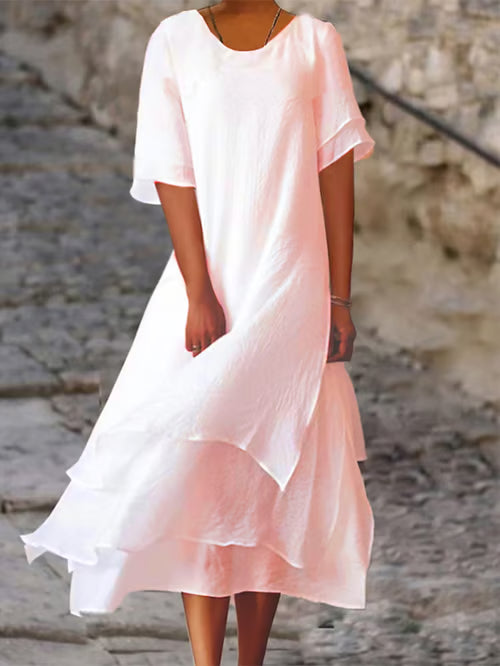 Elena I Elegant Linen Dress