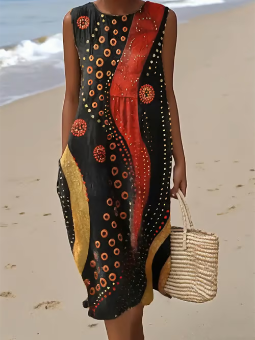 Dress with graphic contrast