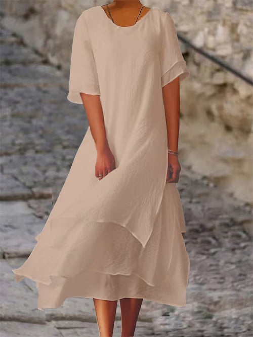 Elena I Elegant Linen Dress