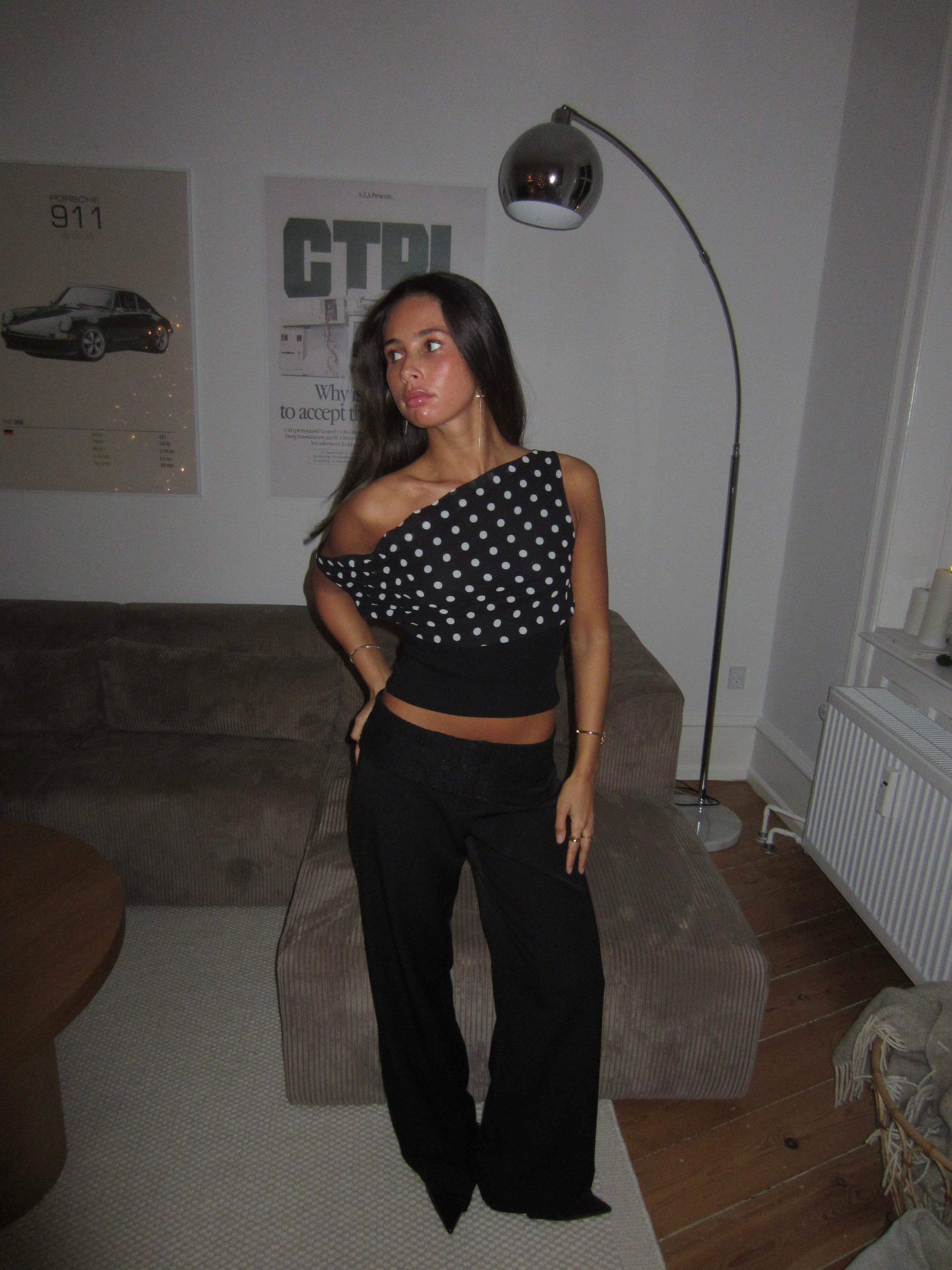 Kimmie | Polka Dot Top - Black/White