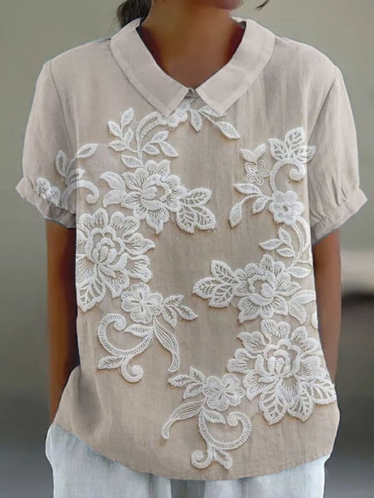 Casual Floral Lace Blouse