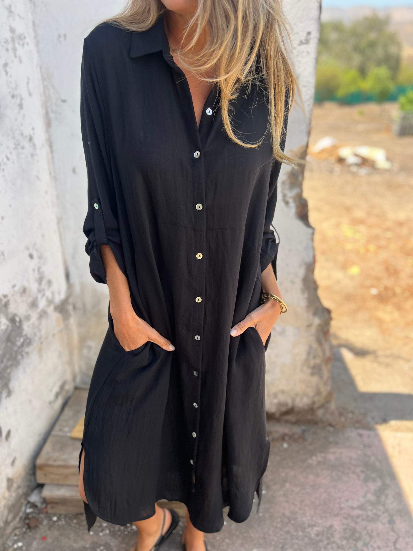 Sofia | Casual Linen Nightgown Dress