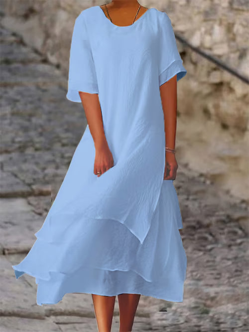 Elena I Elegant Linen Dress