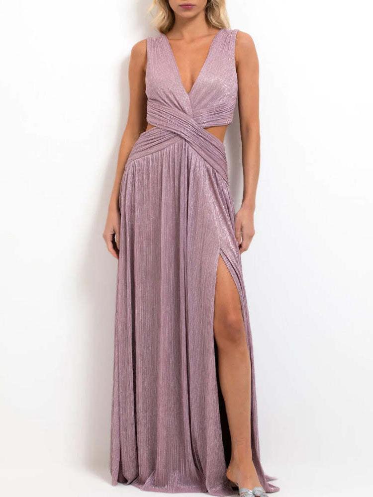 Colette | Long Dress with Deep V-Neck