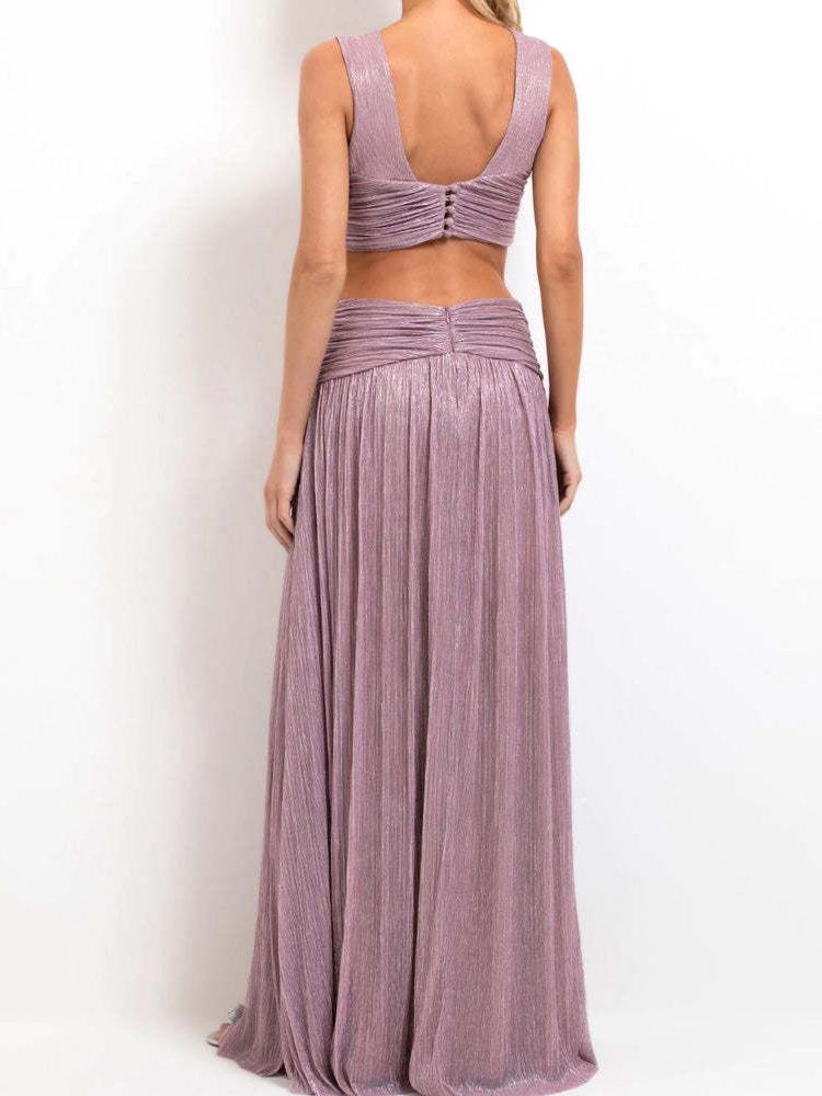 Colette | Long Dress with Deep V-Neck