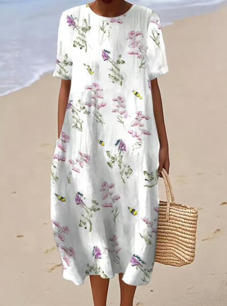 Summer Floral White Dress