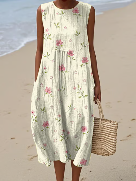Soft Dress with Pink Touches