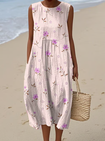 Soft Dress with Pink Touches