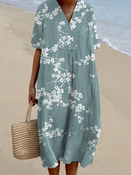 Floral Linen Dress