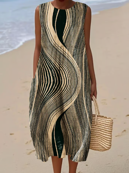 Short Dress Golden Waves