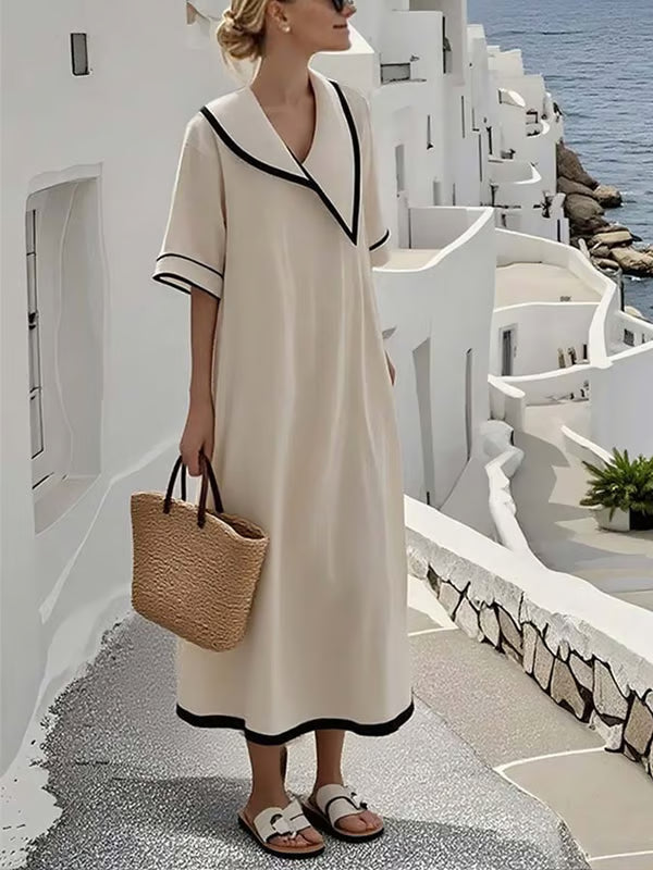 Elegant loose linen dress