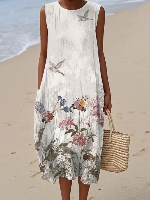 Dress with Birds and Flowers