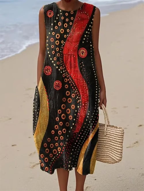 Dress with graphic contrast