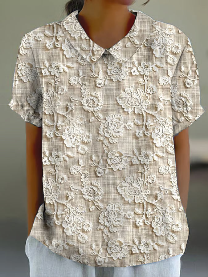 Casual Floral Lace Blouse